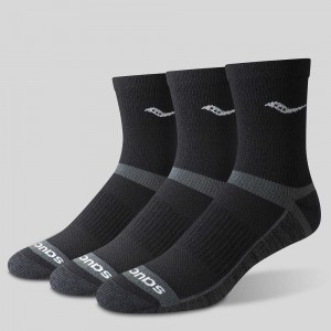 Saucony Inferno Cushion Mid 3-Pack Sock Siyah | ANBLEO357