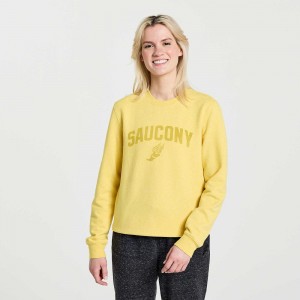 Saucony Rested Crewneck Sulphur Heather Graphic | FQHXGI103