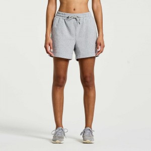 Saucony Rested Sweat Short Açık Gri | UWSOMA403