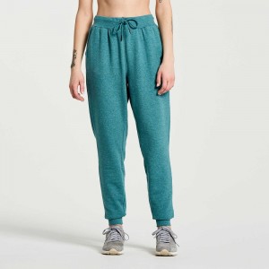 Saucony Rested Sweatpant North Atlantic Heather Graphic | BZLERA712