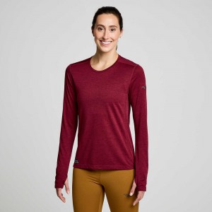 Saucony Stopwatch Long Sleeve Sundown Heather | MXUIOW423