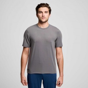 Saucony Triumph Short Sleeve Koyu Gri | SIYOKB346