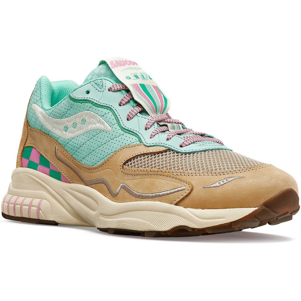 Saucony 3D Grid Hurricane Earth Citizen Turkuaz Gri | REPCNZ387