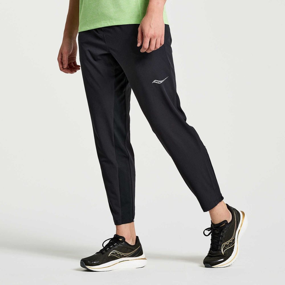 Saucony Boston Woven Pant Siyah | IUEVJF016