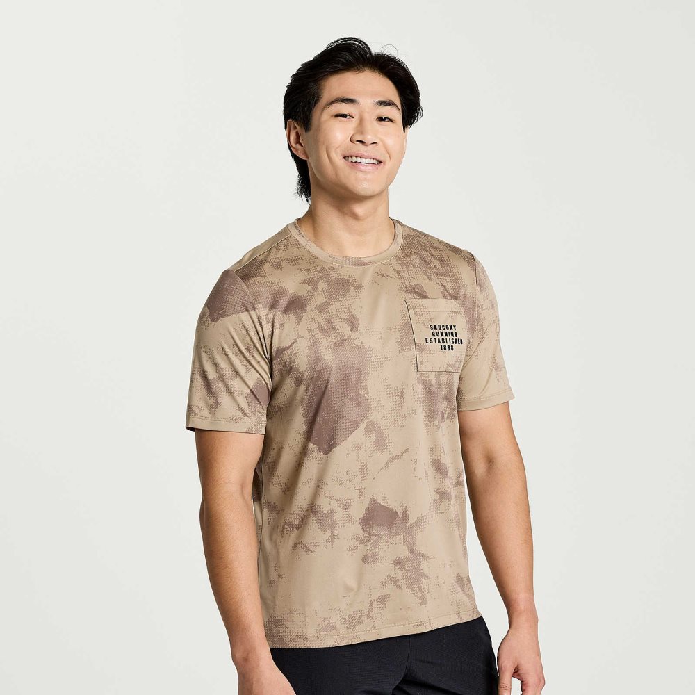 Saucony Explorer Short Sleeve Mavi Gri | UOCQNB869