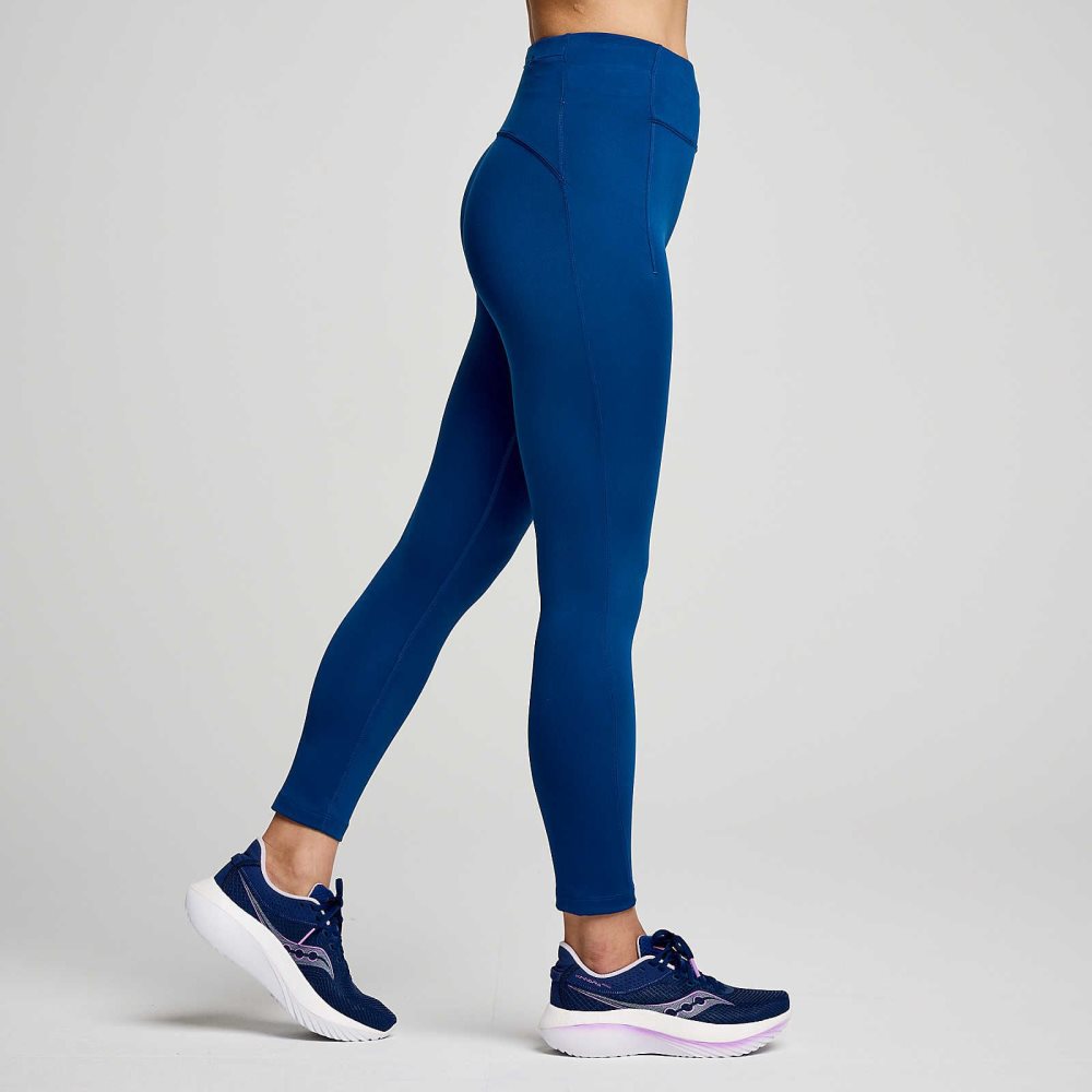 Saucony Fortify Crop Tight Indigo | FXATEK510