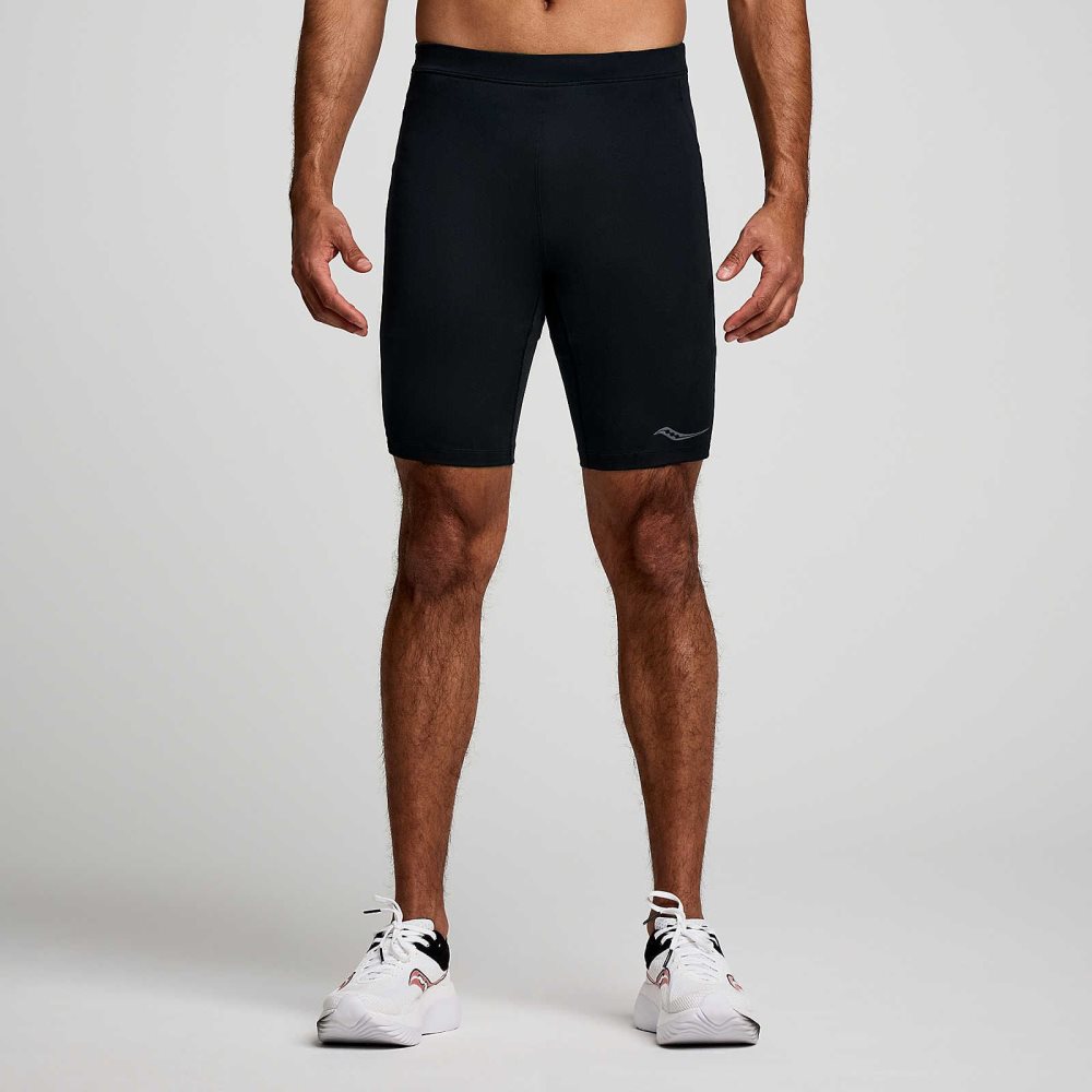 Saucony Fortify Lined Half Tight Siyah | ASTPJB701