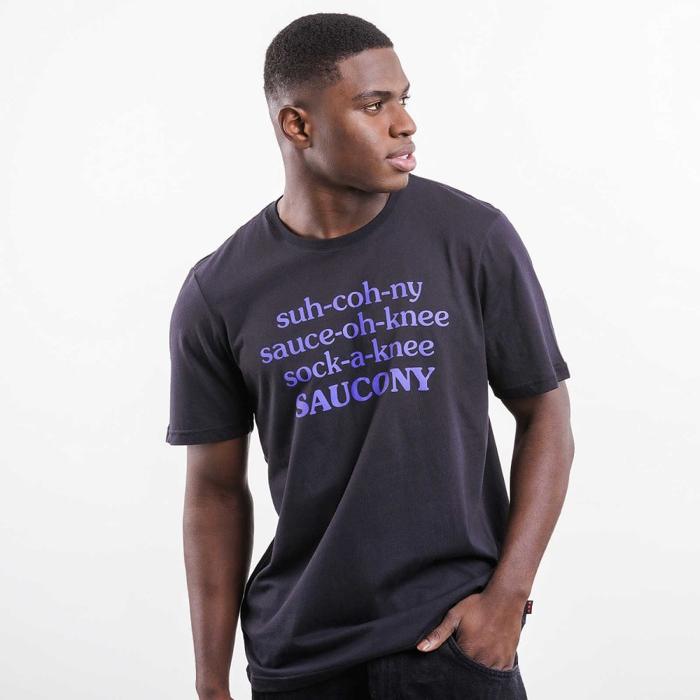 Saucony Frank Cooke Rested T-Shirt Siyah | XDQHVO809