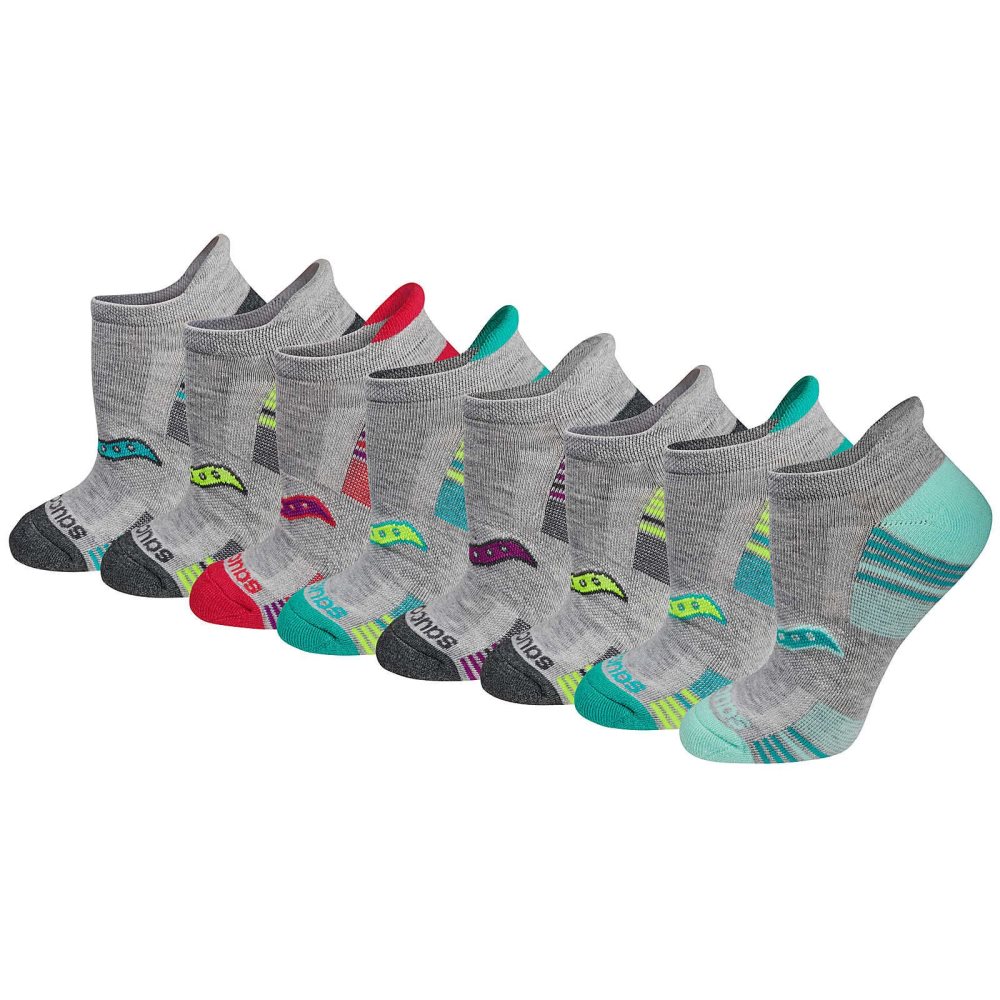 Saucony Glory Performance No Show Tab 8-Pack Socks Gri | HOEUKS649