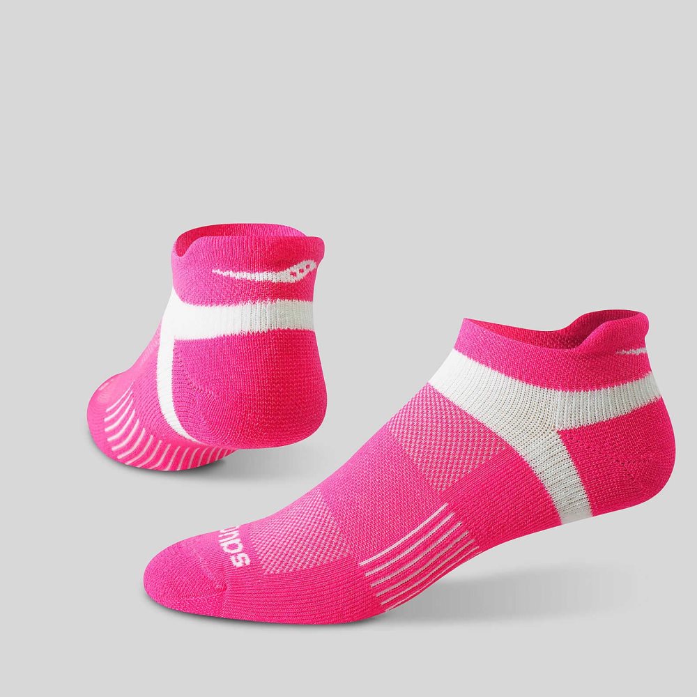 Saucony Inferno Cushioned No Show Tab 3-Pack Socks Pembe | EYGJUL027