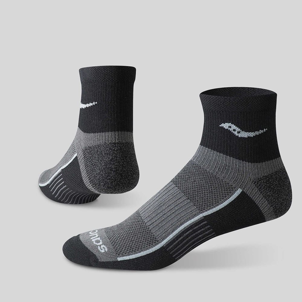 Saucony Inferno Quarter 3-Pack Socks Siyah | SUKPJB052