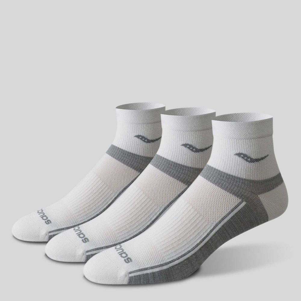 Saucony Inferno Ultralight Quarter 3-Pack Socks Beyaz | PJIYSD814