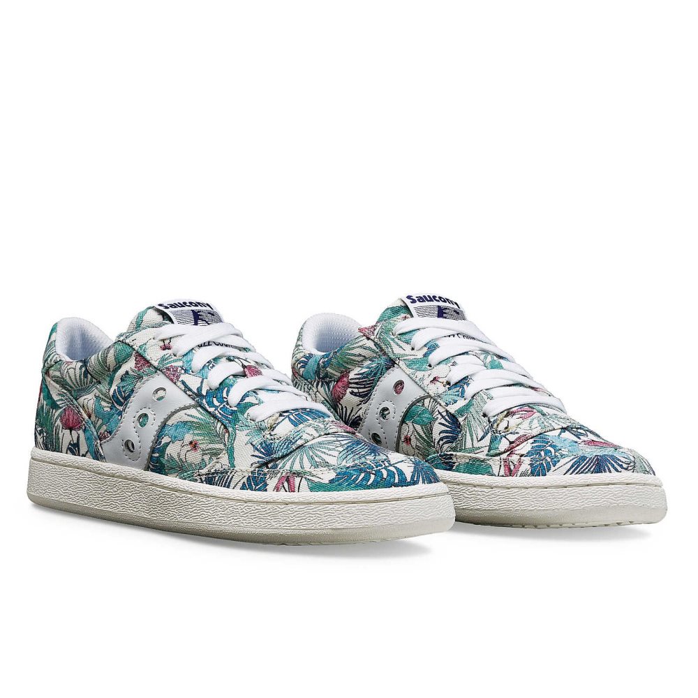 Saucony Jazz Court Floral Beyaz | AQCDKB046