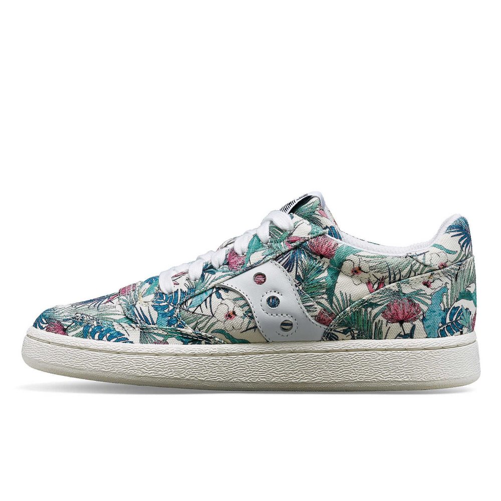 Saucony Jazz Court Floral Beyaz | AQCDKB046