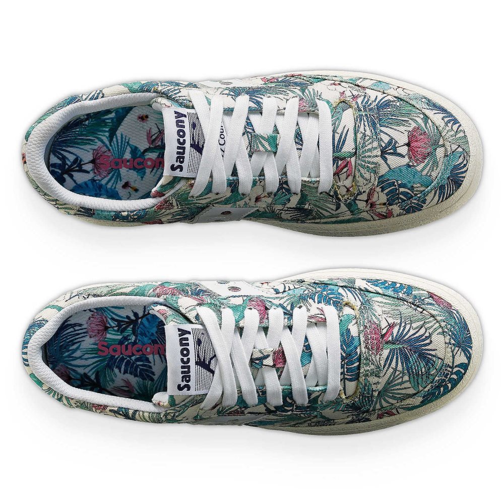 Saucony Jazz Court Floral Beyaz | AQCDKB046