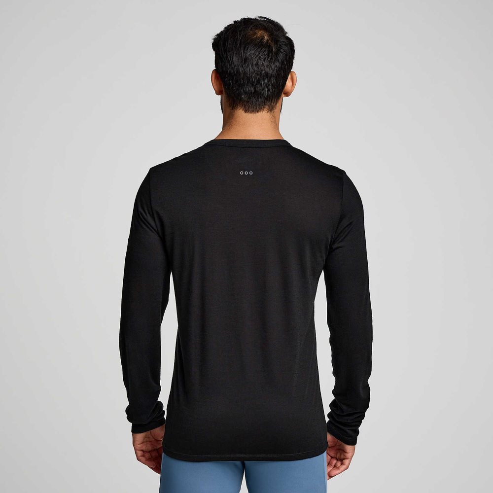 Saucony Peregrine Merino Long Sleeve Siyah | RJHWYZ134