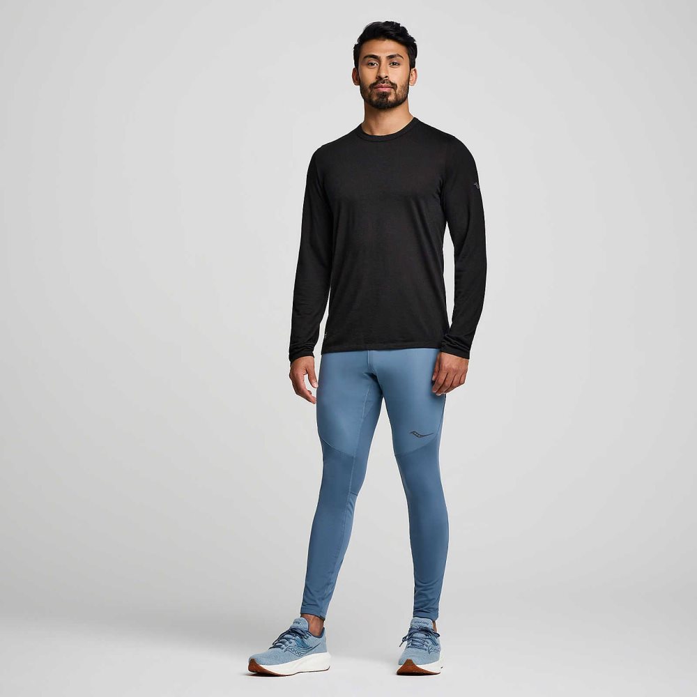 Saucony Peregrine Merino Long Sleeve Siyah | RJHWYZ134