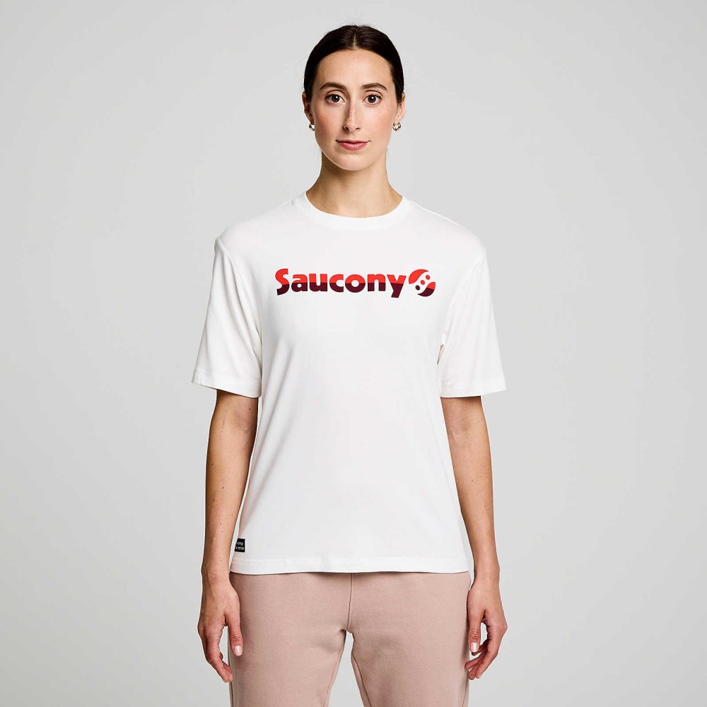 Saucony Recovery Short Sleeve Beyaz | AVSFPZ491