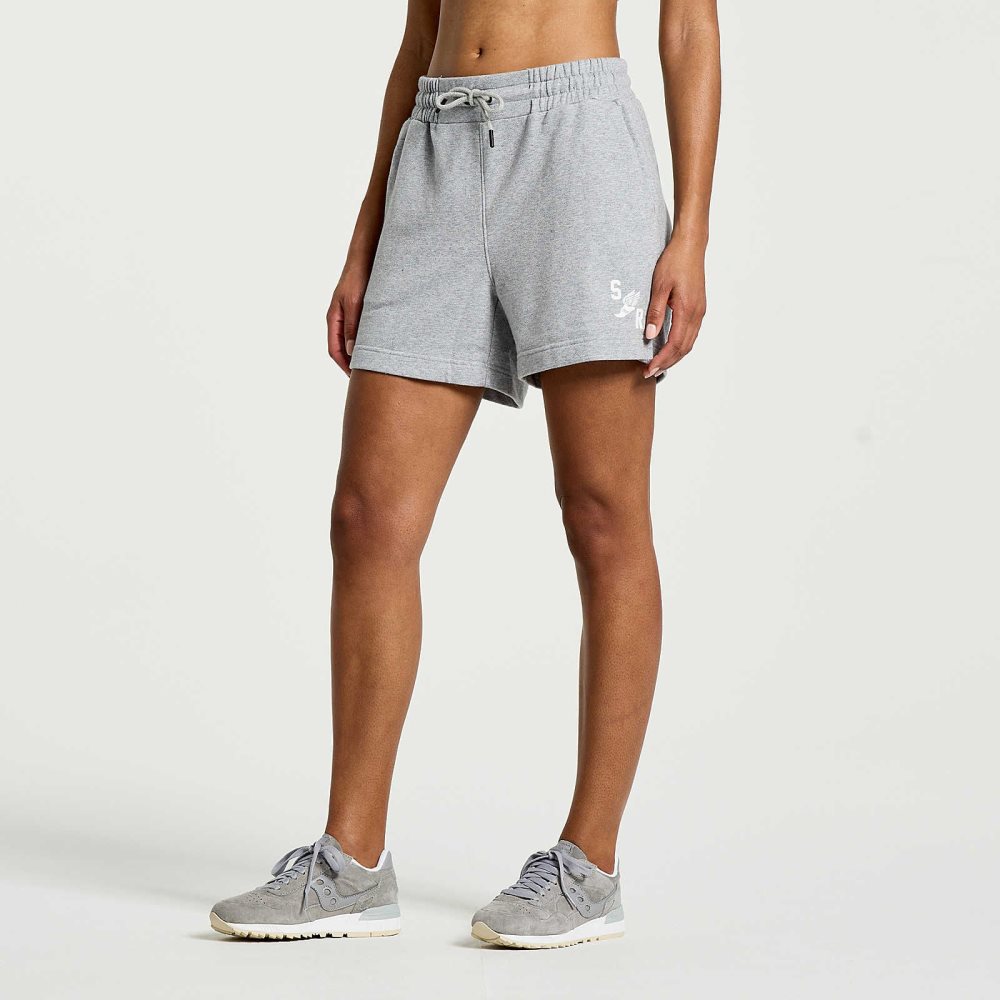 Saucony Rested Sweat Short Açık Gri | UWSOMA403