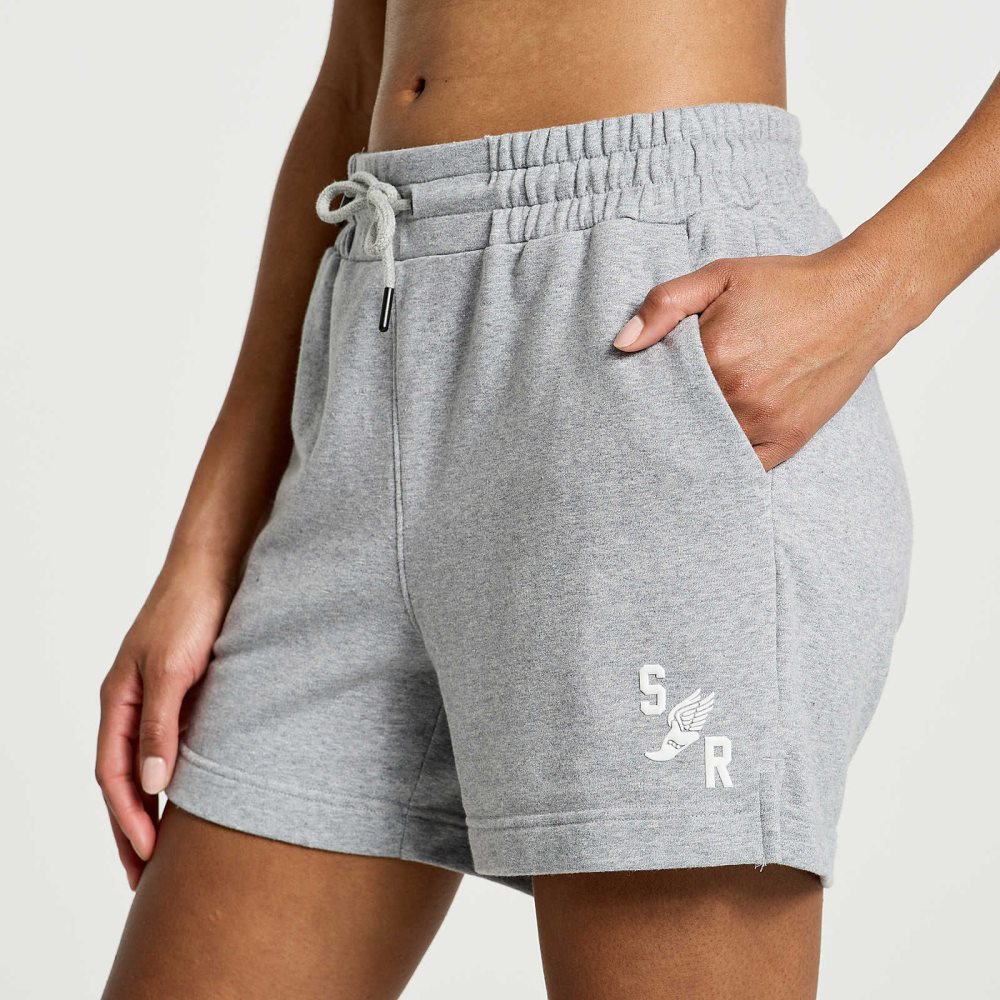 Saucony Rested Sweat Short Açık Gri | UWSOMA403