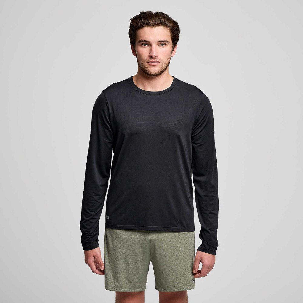 Saucony Stopwatch Long Sleeve Siyah | FNCMTQ265