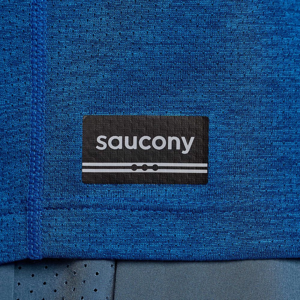 Saucony Stopwatch Singlet Superblue Heather | HXLSRK895