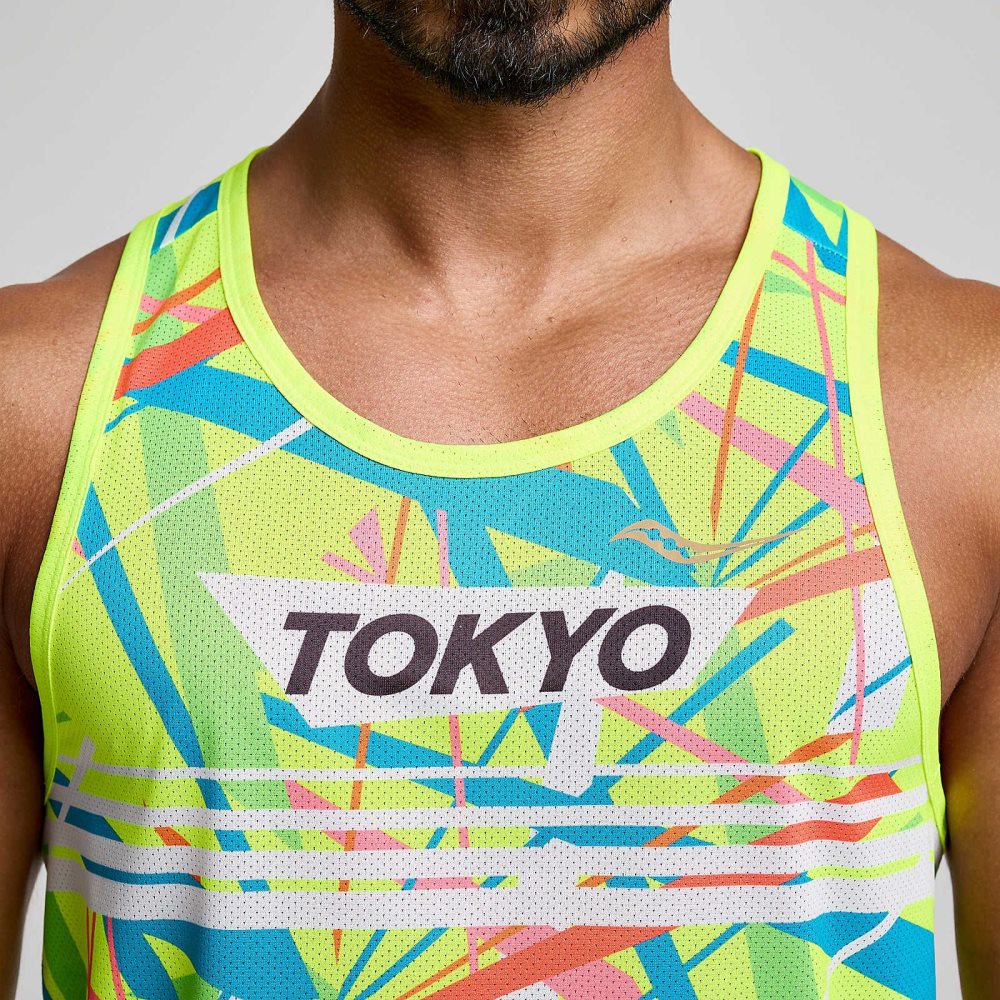 Saucony Tokyo Stopwatch Graphic Singlet Tokyo 2024 | FZUOKM179