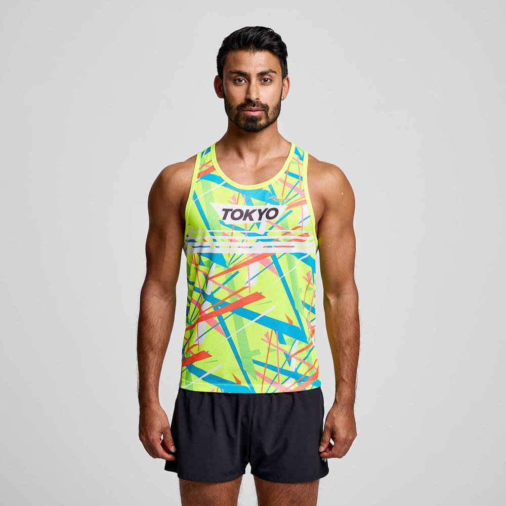 Saucony Tokyo Stopwatch Graphic Singlet Tokyo 2024 | FZUOKM179